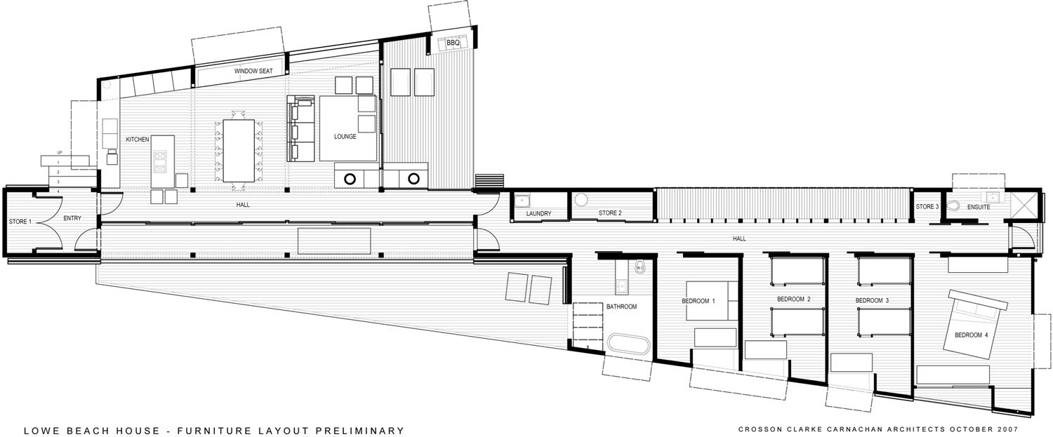 Furniture Floor Plan, Tutukaka House in New Zealand by Crosson Clarke ...