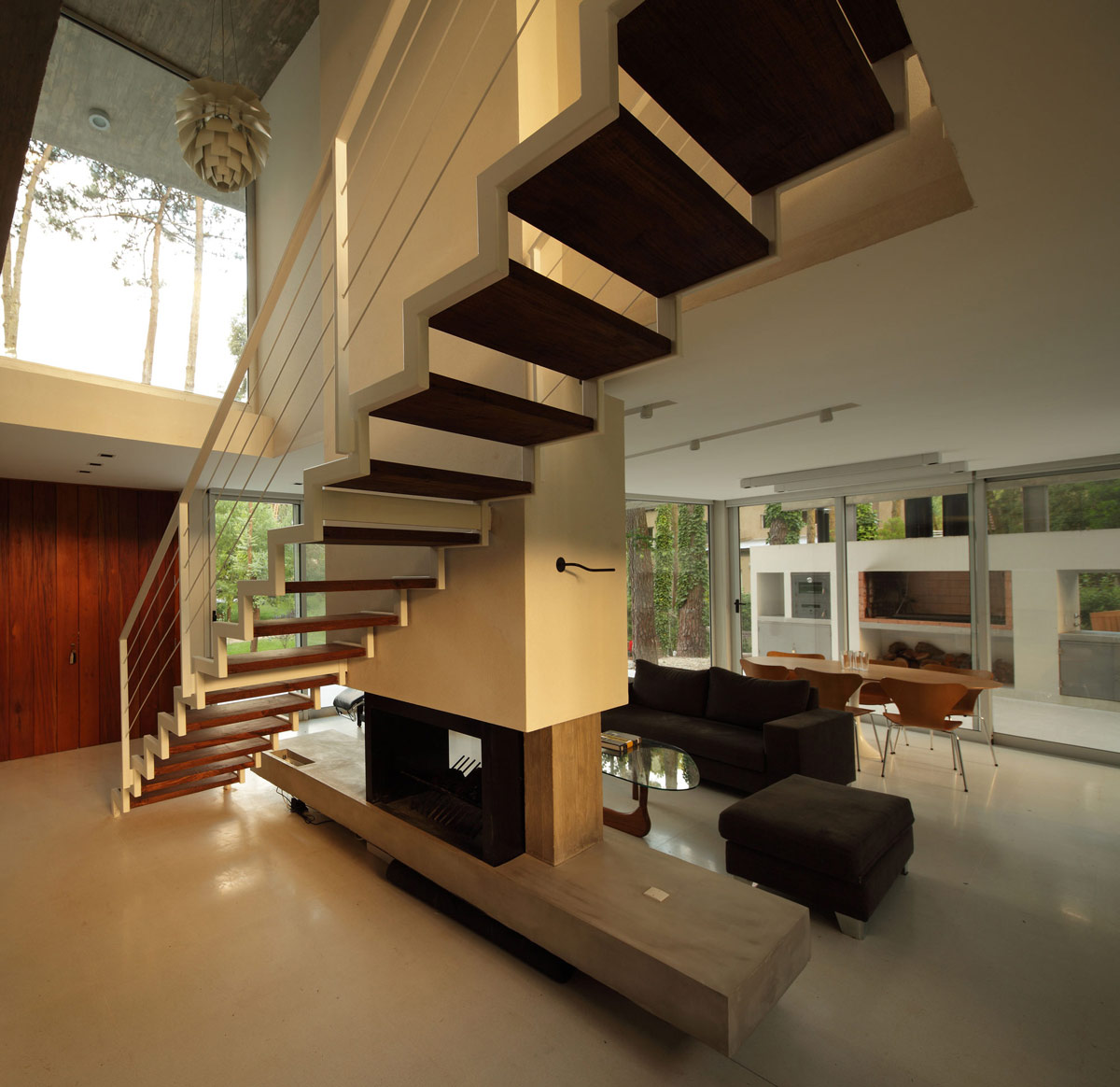 Fireplace Modern Stairs