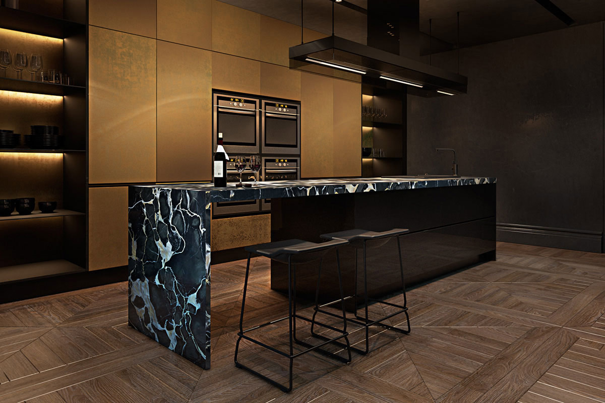 marble kitchen bar