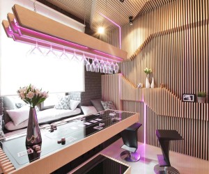 Futuristic Neon Kitchen in Moscow