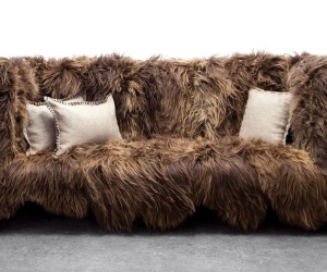 Sheepskin Wool Sofa by Sentient Furniture