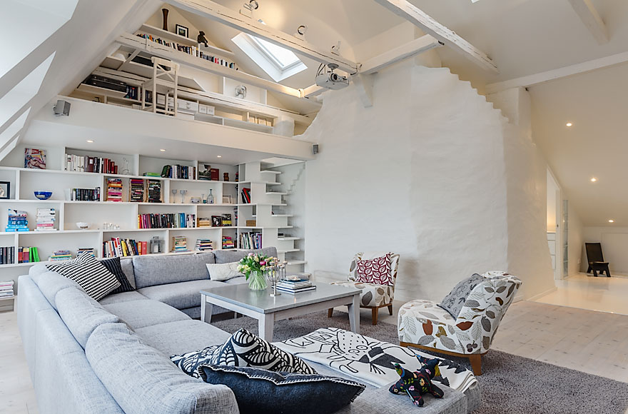 Living Space, Attic Penthouse in Stockholm