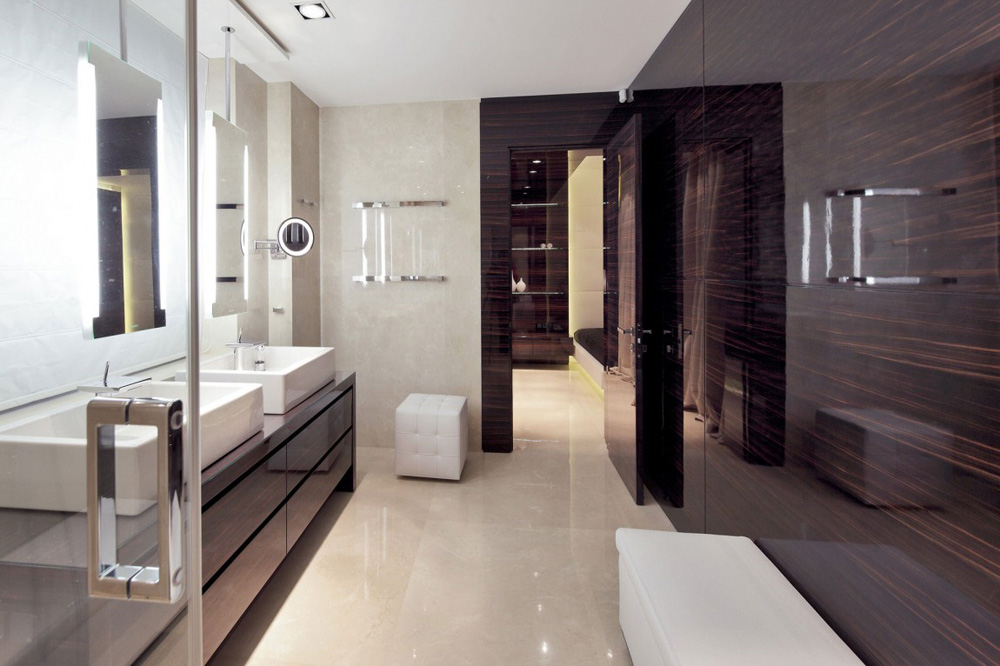 Bathroom, Shuvalovsky Apartment, Moscow by Geometrix Design