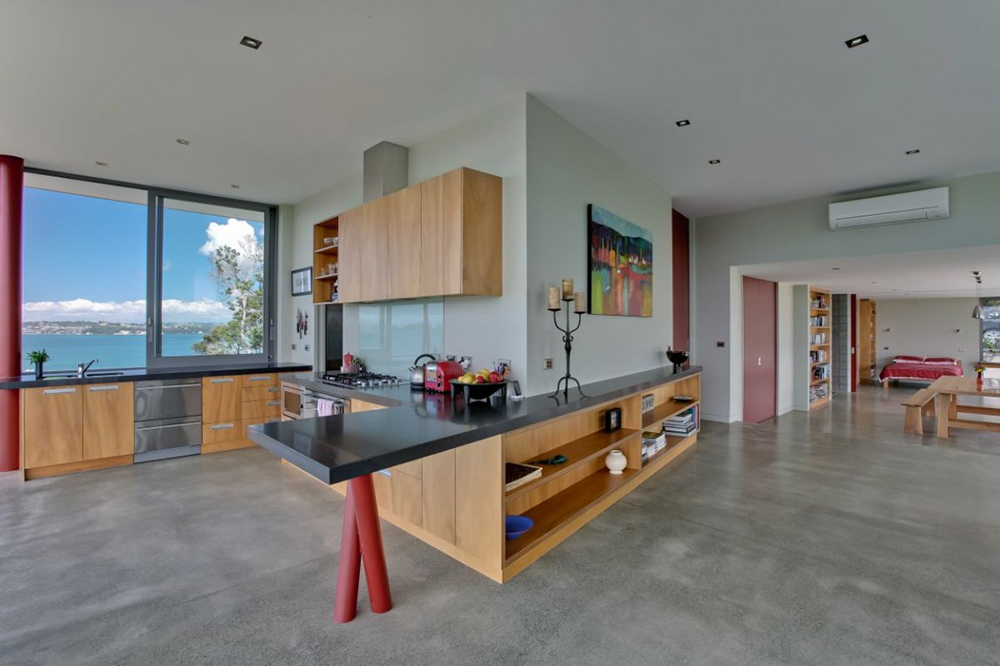 Open Plan Kitchen, Bourke House, New Zealand by Pacific Environments Architects