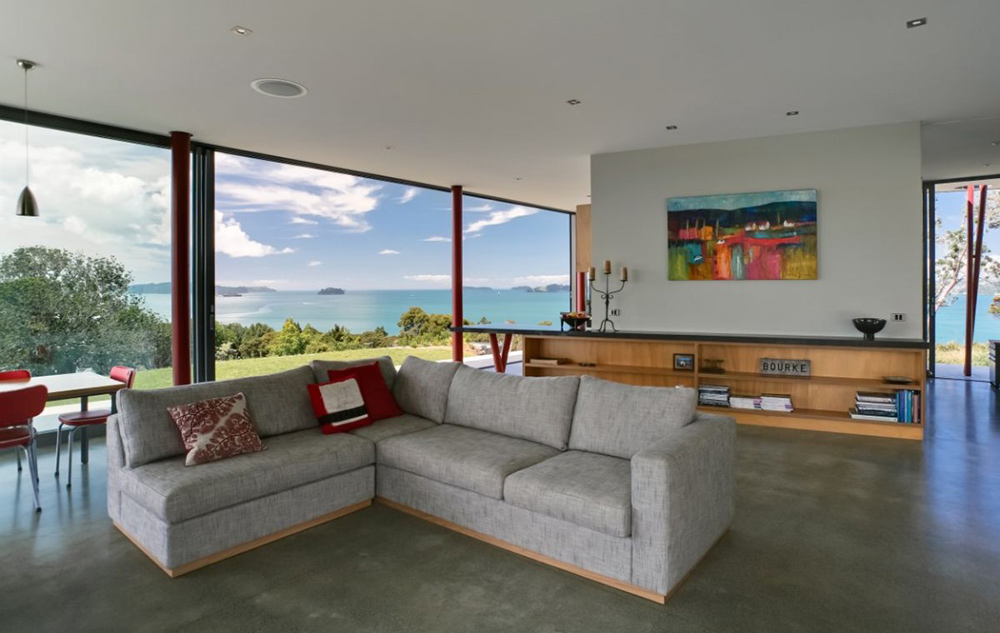 Living Room, Bourke House, New Zealand by Pacific Environments Architects