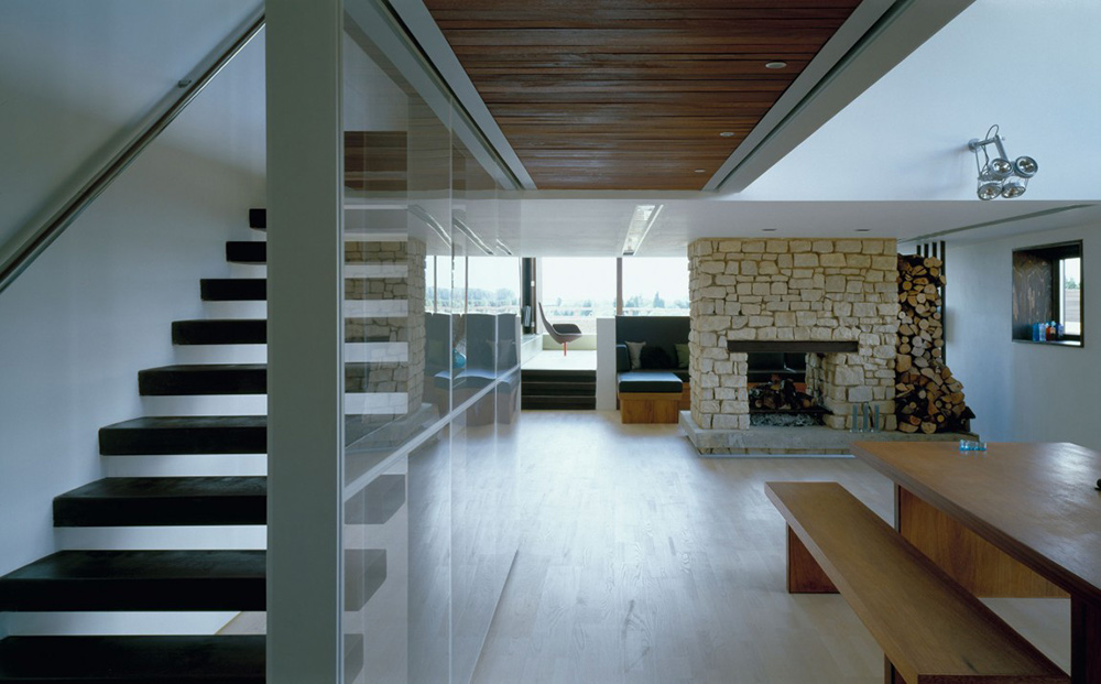 Stairs, Dining & Fireplace, The Long Barn by Nicolas Tye Architects