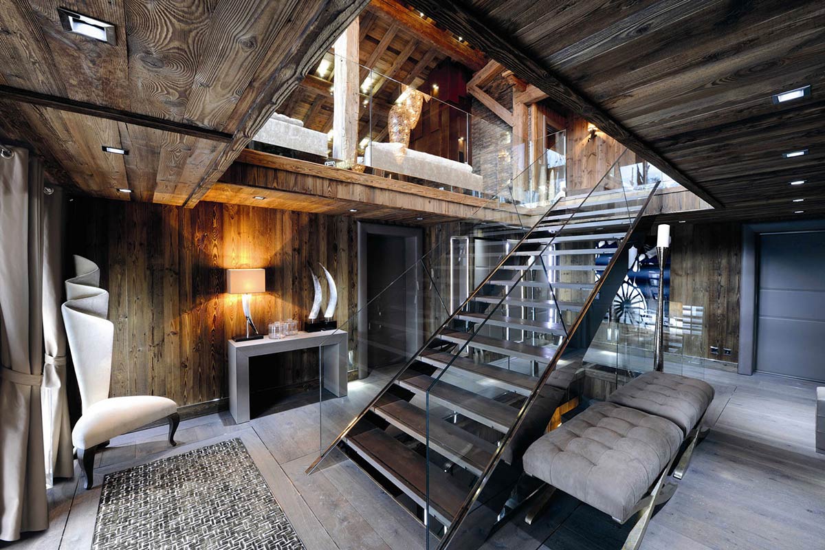 Entrance Hall, Stairs, Chalet Brikell, Rhone-Alpes by Pure Concept