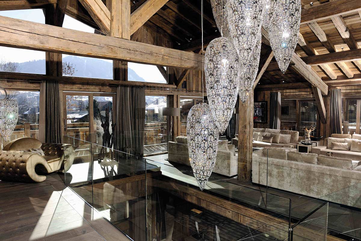 Lighting, Beams, Living Space, Chalet Brikell, Rhone-Alpes by Pure Concept