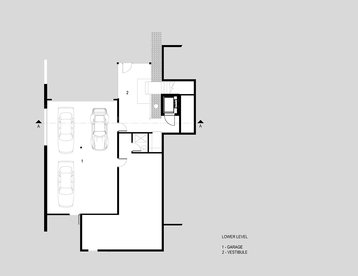 Lower Level Plan, H-House, Salt Lake City by Axis Architects
