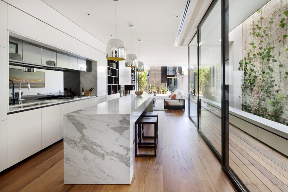 Kitchen, Glass Walls, Nicholson Residence by Matt Gibson Architecture + Design
