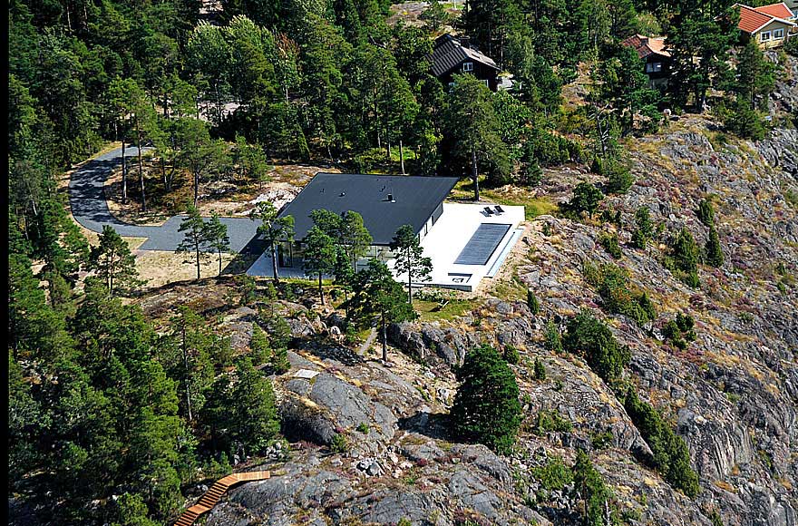 Arial View, Stunning Lake House in Sweden