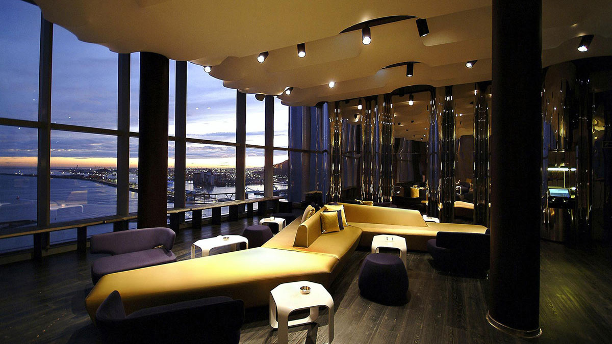 Lounge, Evening, Views, W Hotel, Barcelona by Ricardo Bofill