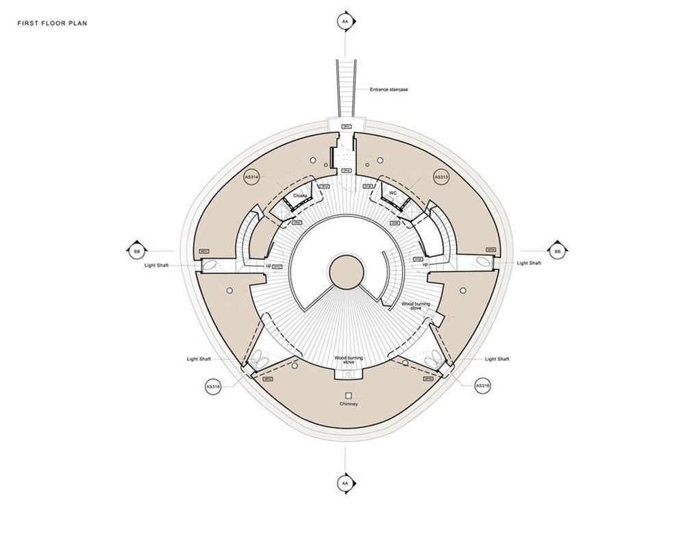 First Floor Plan, Defence Tower Conversion in Suffolk, England