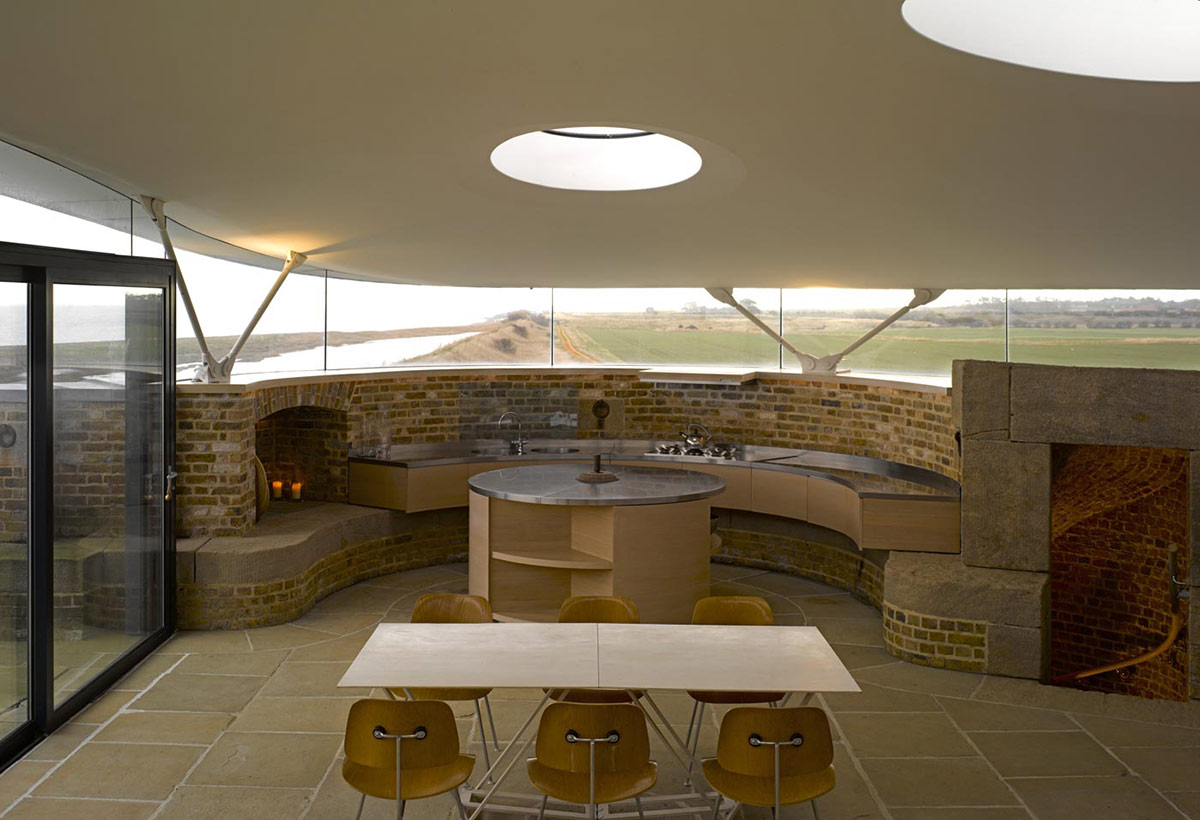 Kitchen, Dining Table, Defence Tower Conversion in Suffolk, England