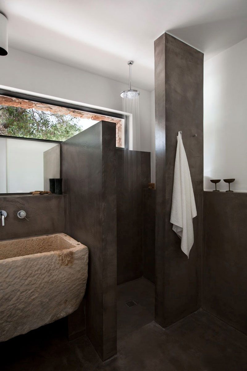 Bathroom, Shower, Italian Stone House Surrounded by Beautiful Olive Trees
