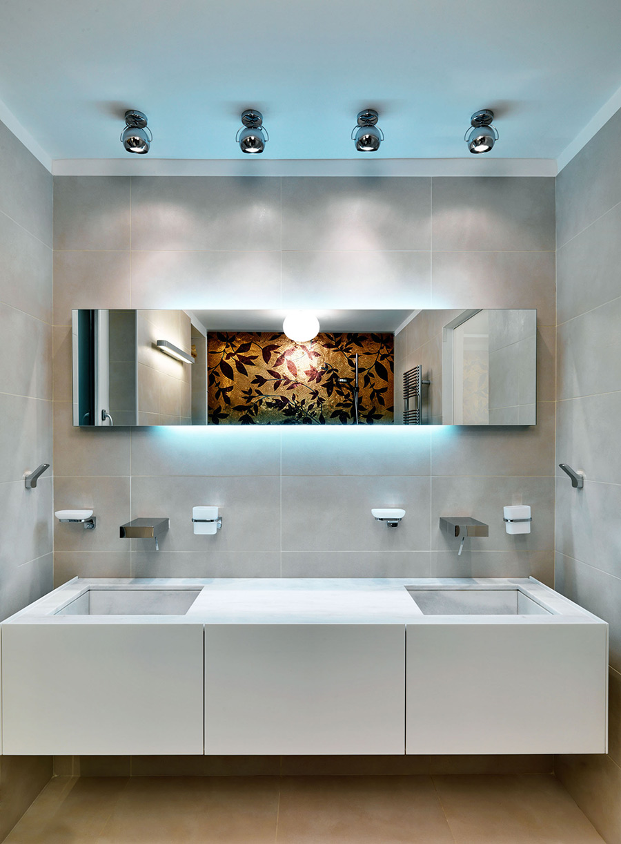 Bathroom, White Marble, Villa on Lake Como by Studio Marco Piva