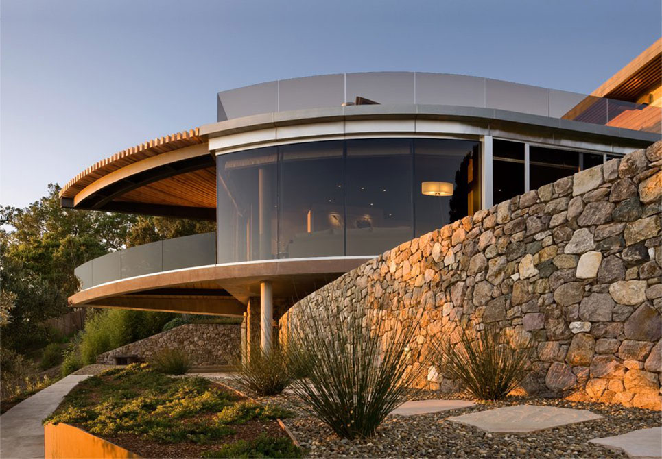 Glass & Stone Walls, Exquisite Contemporary Home in Big Sur, California