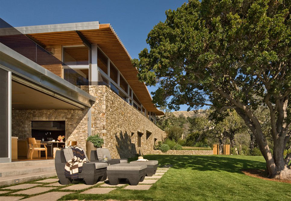 Terrace, Garden, Exquisite Contemporary Home in Big Sur, California