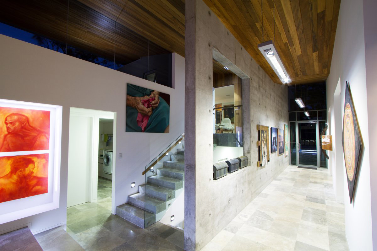 Stairs, Exposed Concrete Walls, The 24 House in Dunsborough, Australia