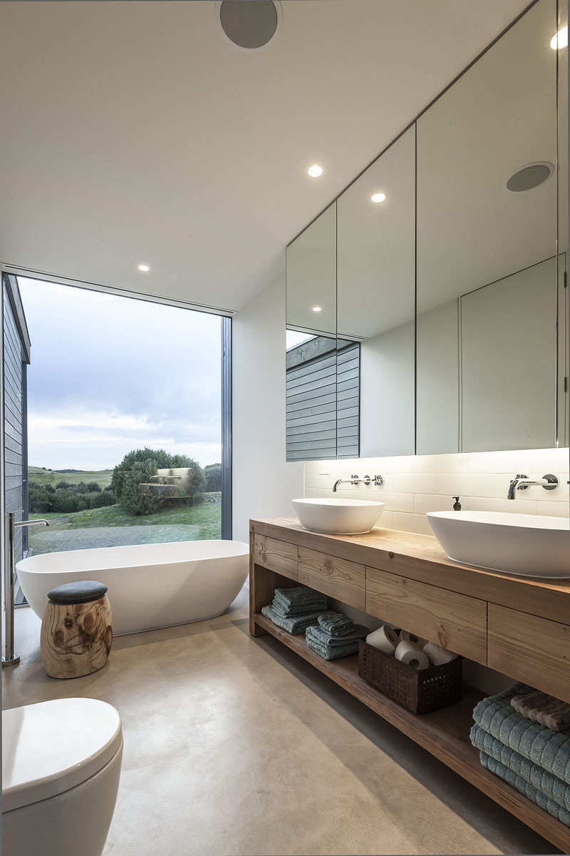 Bathroom, Mirror, Glass Wall, Foam Road Fingal Residence by Jam Architecture