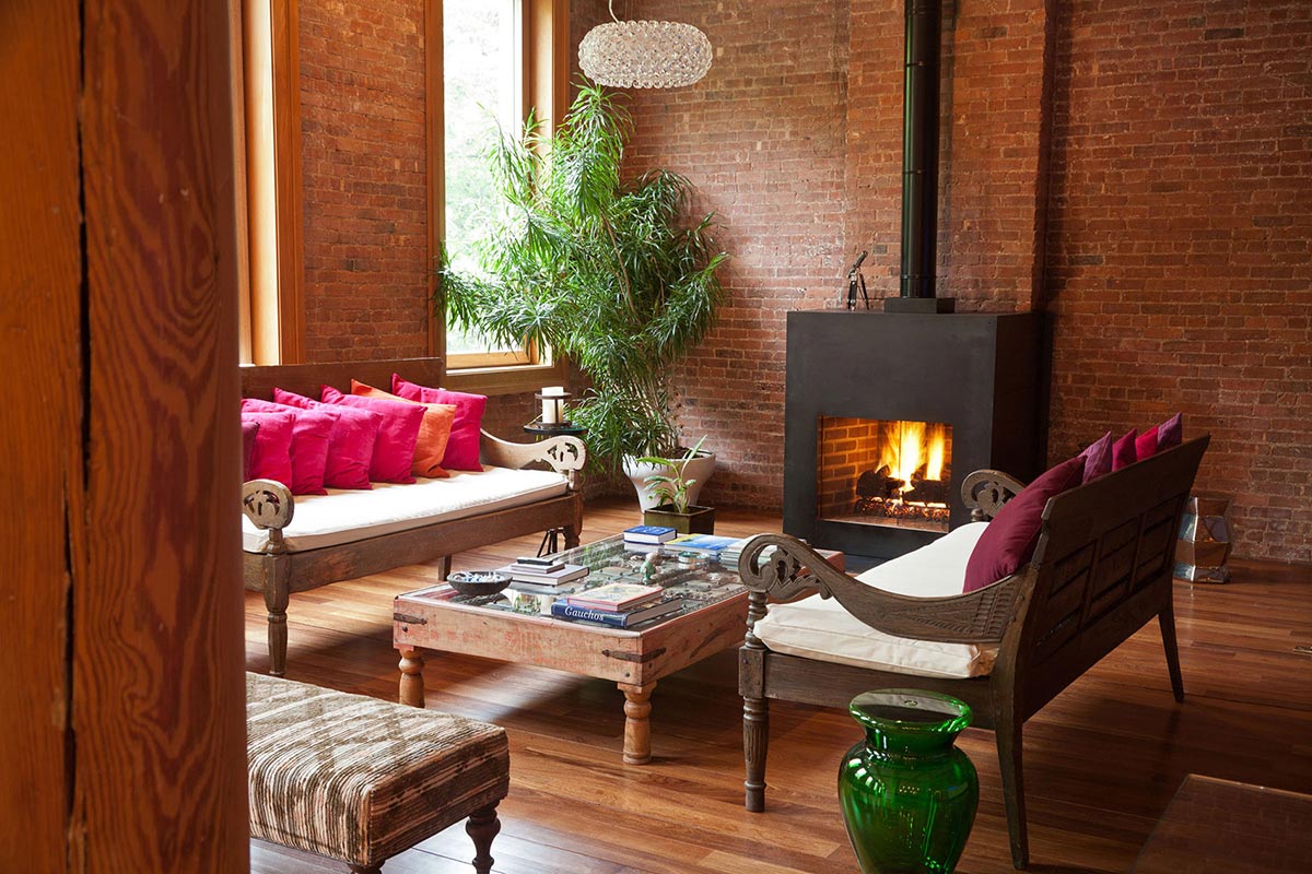 Contemporary Fireplace, Loft in NOHO, New York City