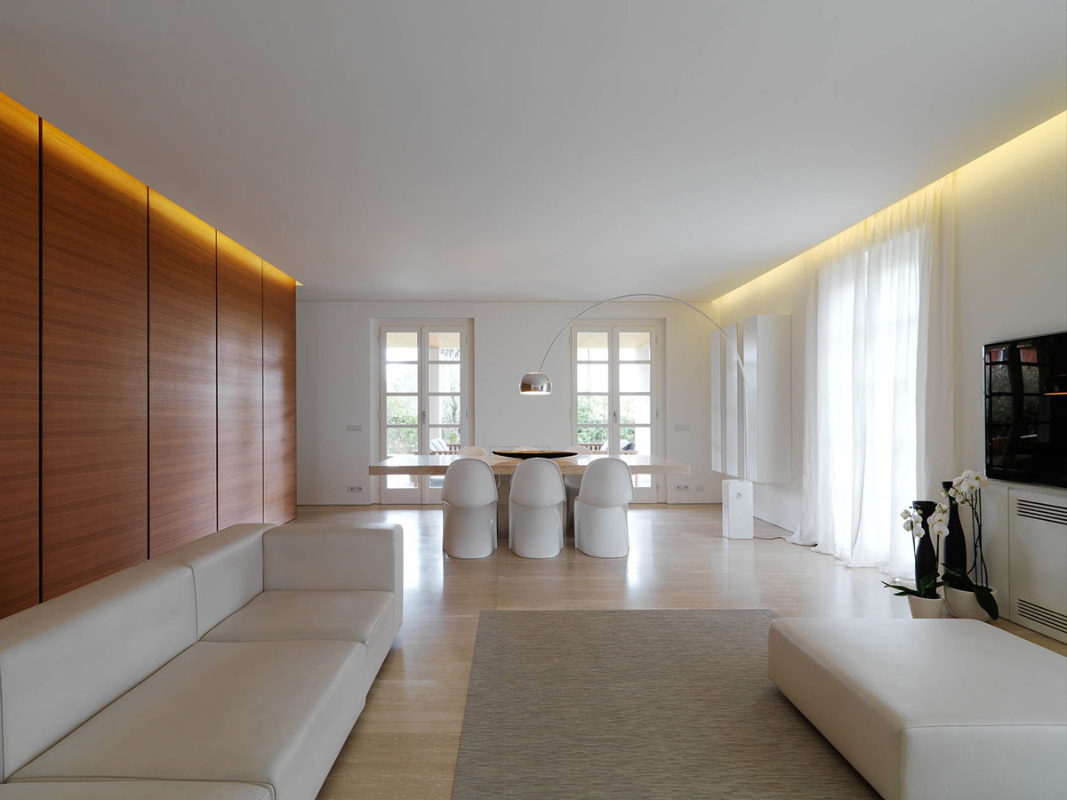Dining Table, Lighting, Minimalist Interior in Tuscany, Italy by Victor Vasilev