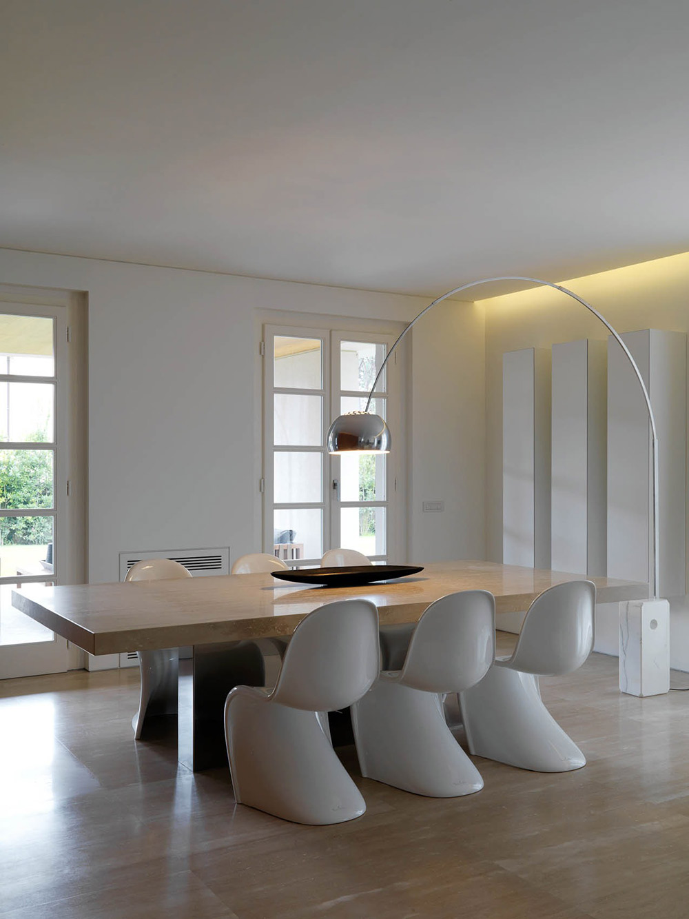 Marble Dining Table, Minimalist Interior in Tuscany, Italy by Victor Vasilev