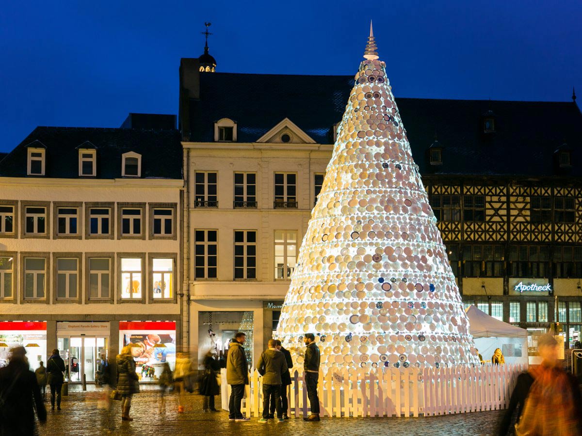 Porcelain Christmas Tree in Hasselt, Belgium by Mooz