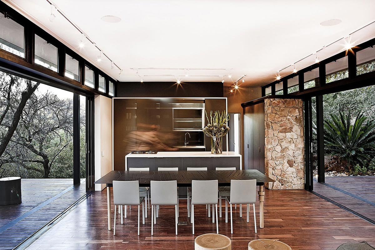 Dining Table, Kitchen, Compact Contemporary Home in Johannesburg, South Africa