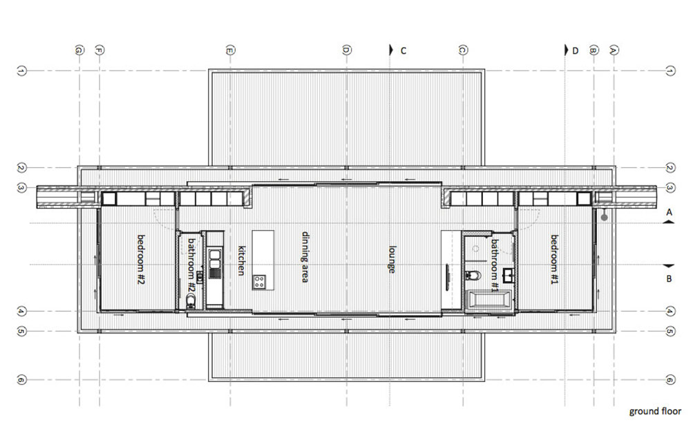 Ground Floor Plan, Compact Contemporary Home in Johannesburg, South Africa