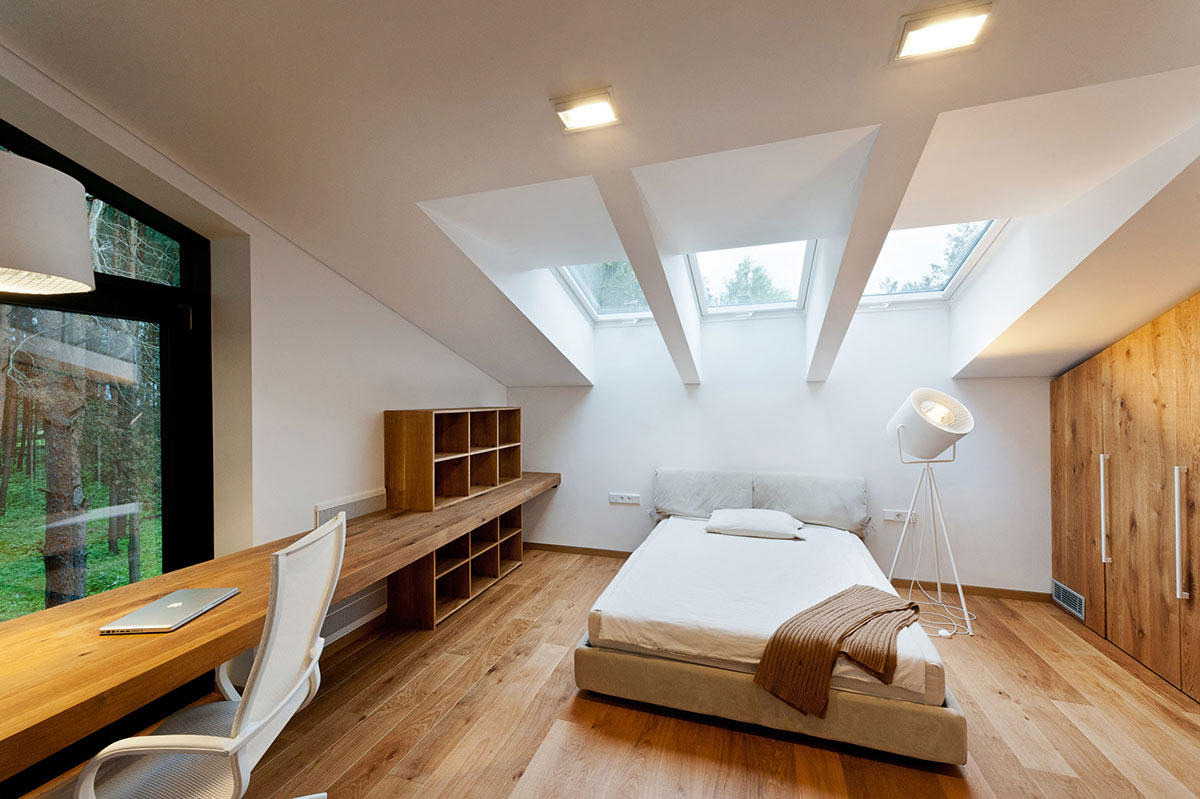 Bedroom, House in the Woods of Kaunas, Lithuania