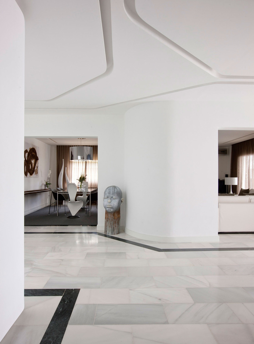 White Hallway, Modern Apartment in Madrid Designed by IlmioDesign
