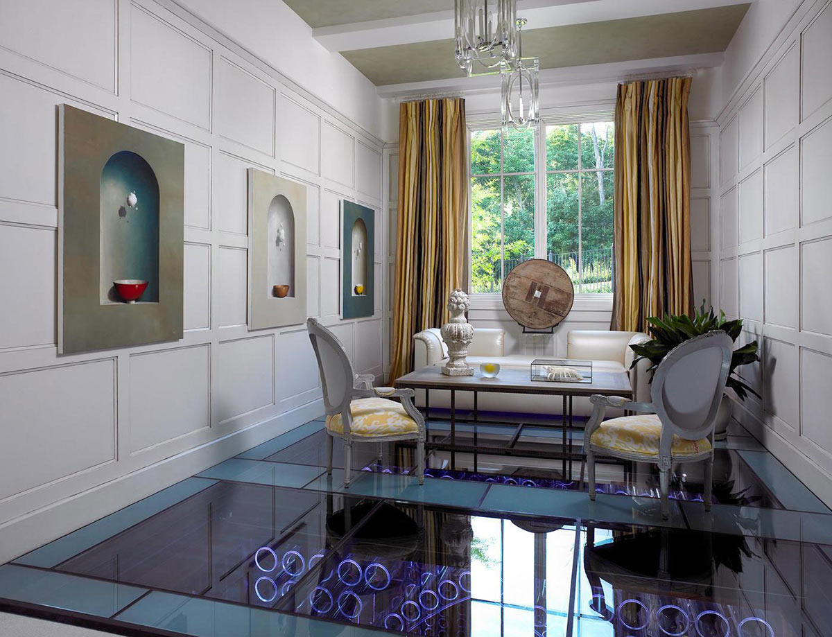 Glass Floor, Living Space, Pool House & Wine Cellar in Nashville, Tennessee by Beckwith Interiors