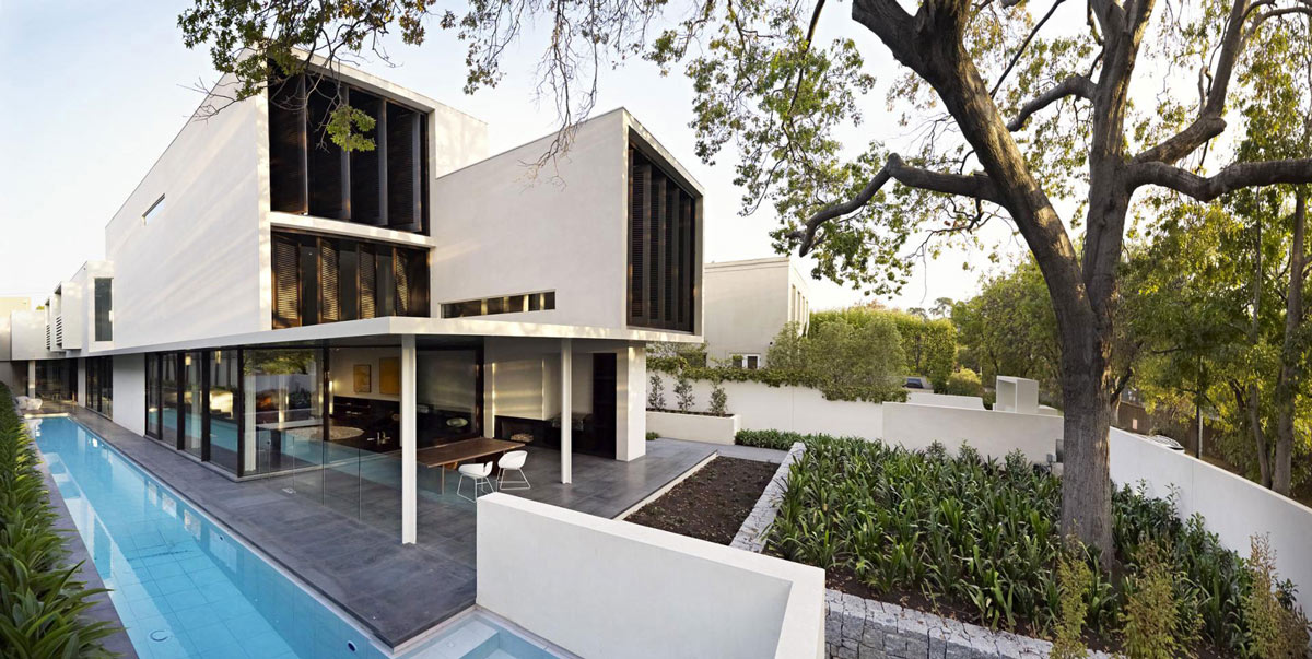 Swimming Pool, Terrace, Verdant Avenue Home in Melbourne, Australia by Robert Mills Architects