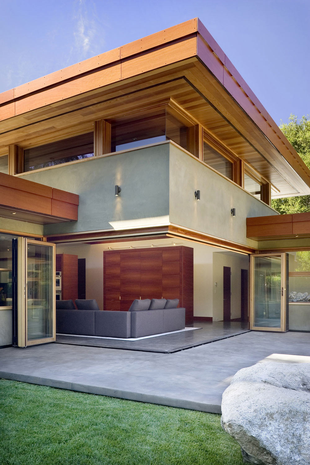 Terrace, Patio Doors, Wheeler Residence in Menlo Park, California by William Duff Architects
