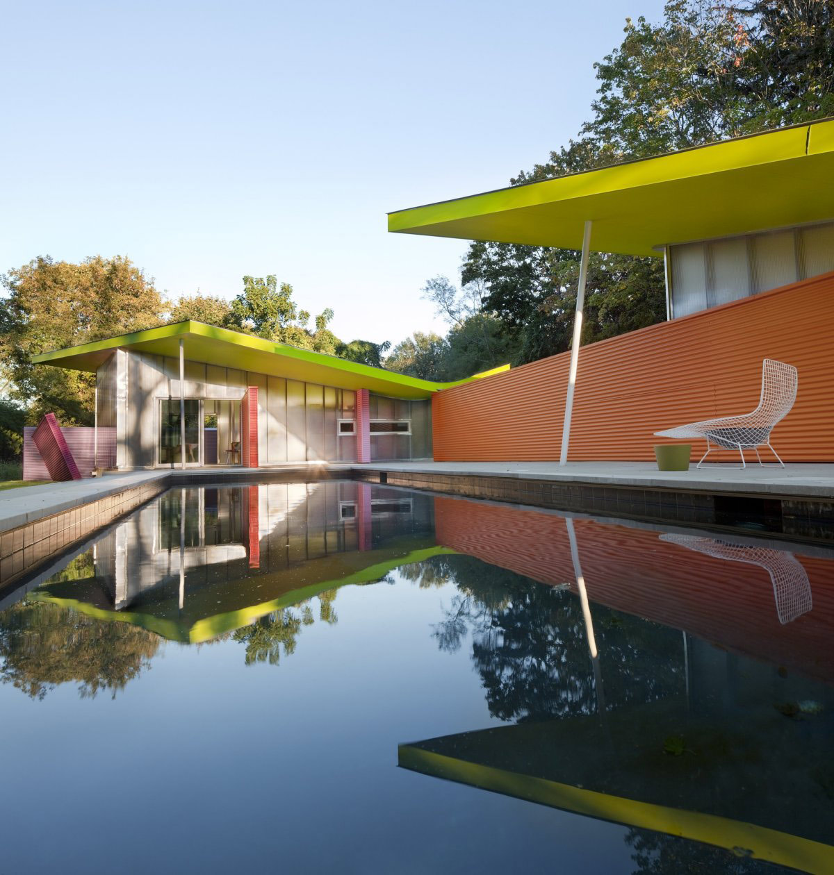 Terrace, Colorful Summer Retreat in New York by Stamberg Aferiat + Associates