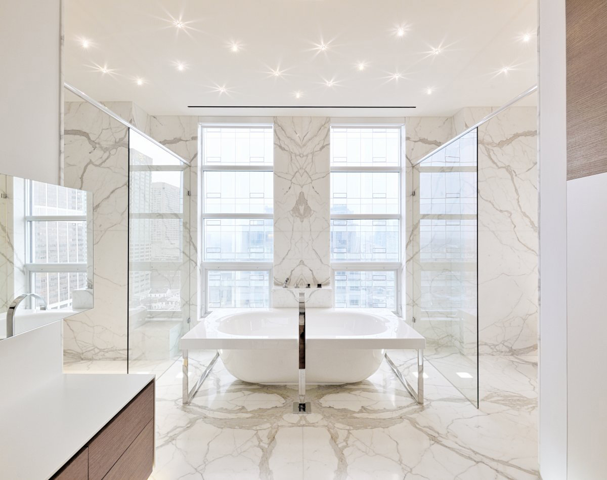 Bath, Shower, Glass Walls, Yorkville Penthouse II in Toronto, Canada by Cecconi Simone