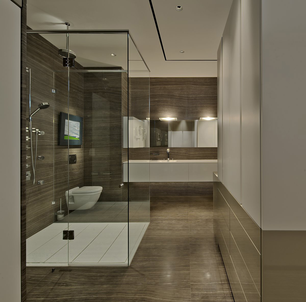 Glass Shower, Bathroom, Yorkville Penthouse II in Toronto, Canada by Cecconi Simone