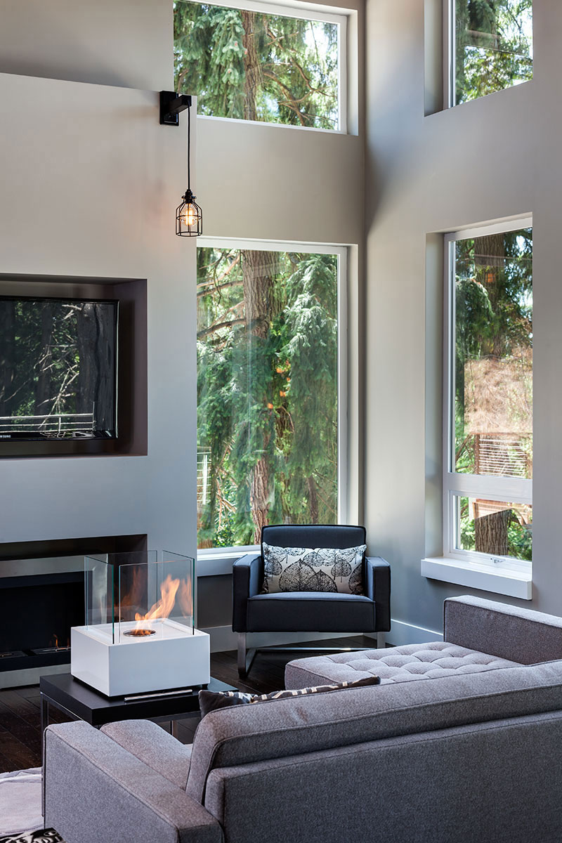 Contemporary Fireplace, Modern Home in Eugene, Oregon by Jordan Iverson Signature Homes