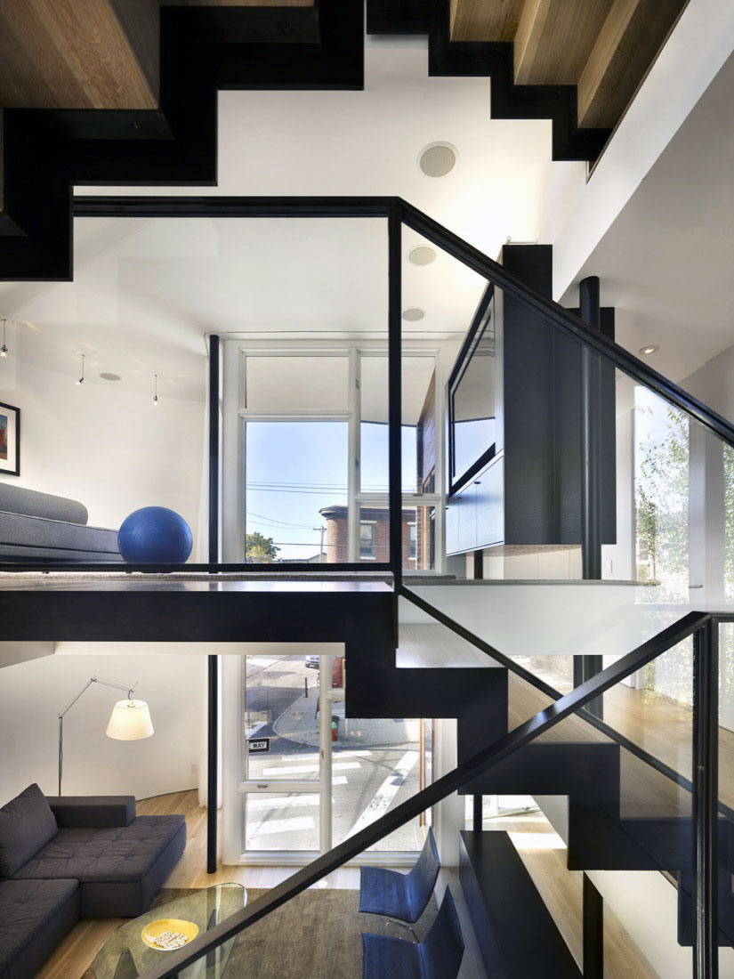 Living Space, Split Level House in Philadelphia by Qb Design
