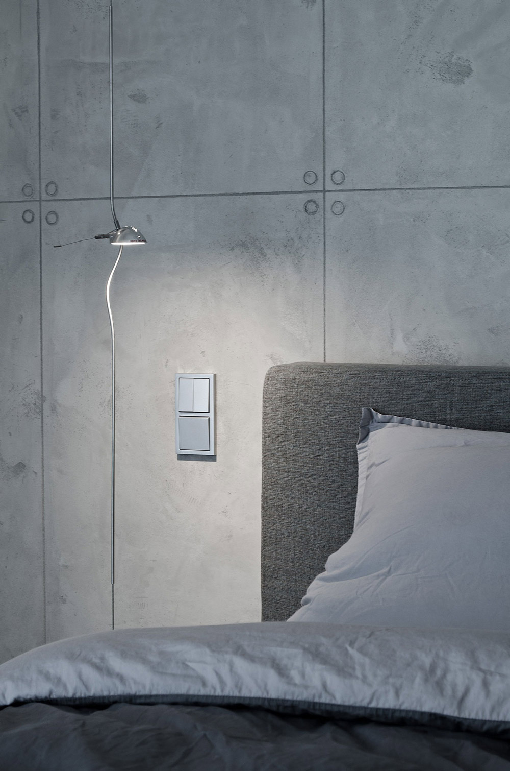 Bedroom Lighting, Concrete Interior Design in Osice, Czech Republic