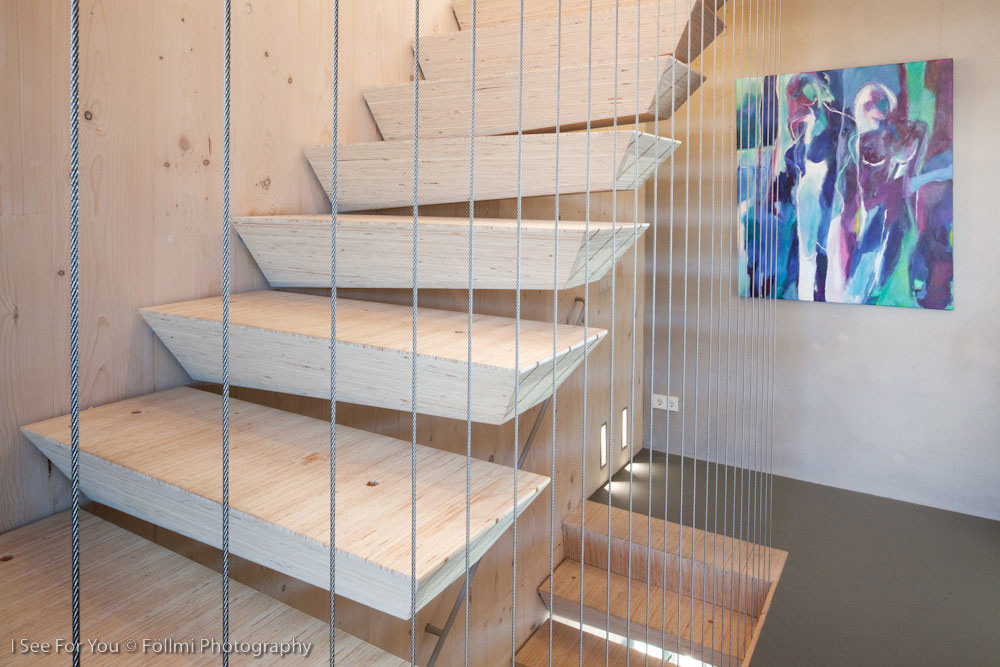 Metal & Wood Contemporary Stairs, Eco-Friendly House in Amsterdam