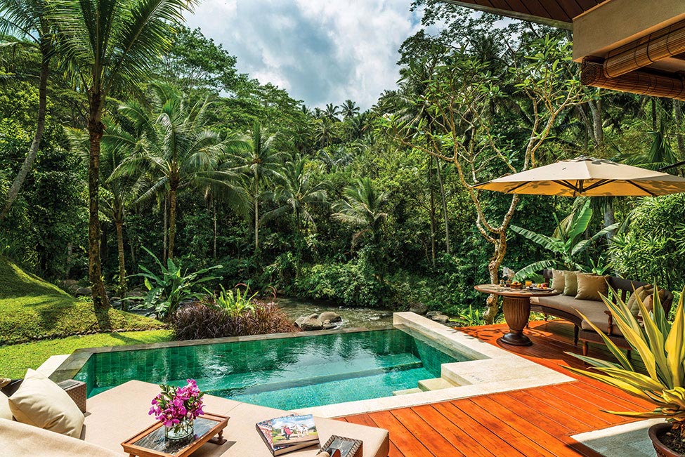 Terrace, Infinity Pool, Four Seasons Resort Bali in Sayan, Bali