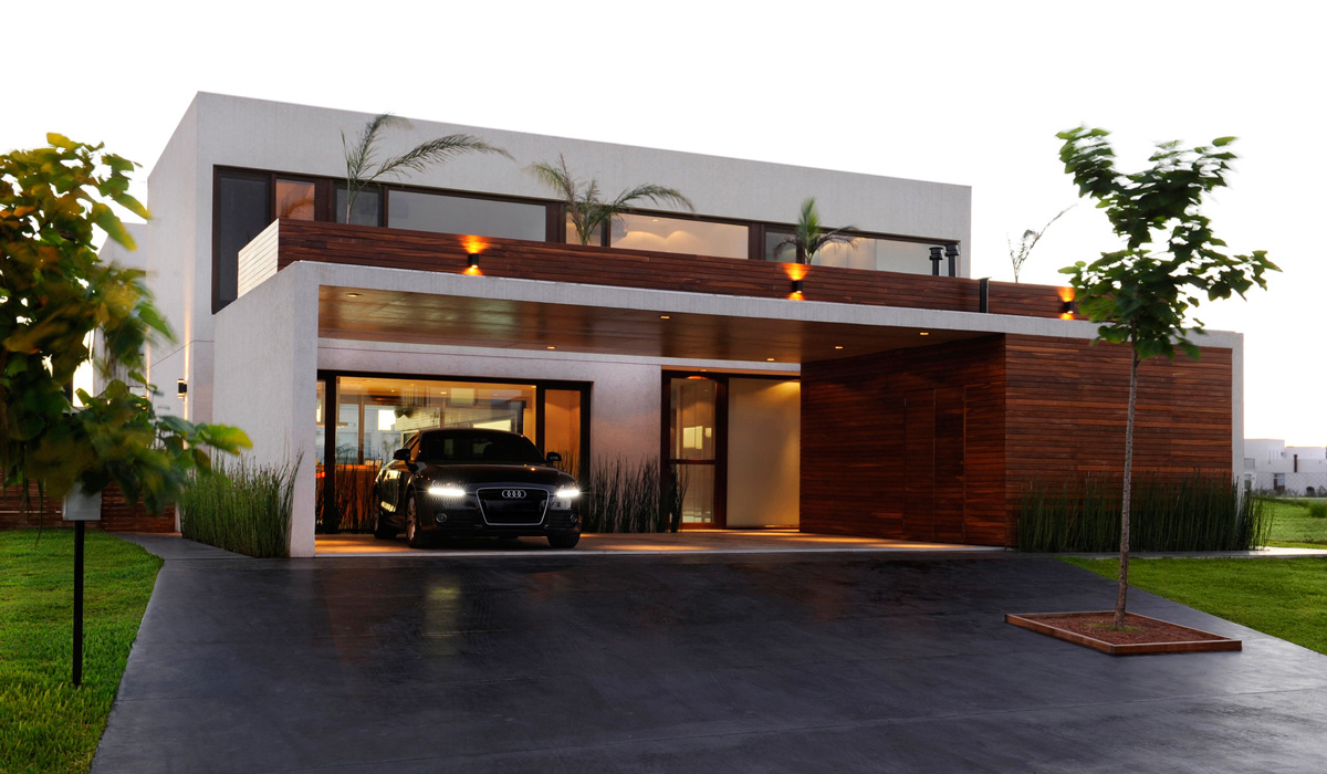 Driveway, Garage, Entrance, Modern House in Buenos Aires, Argentina