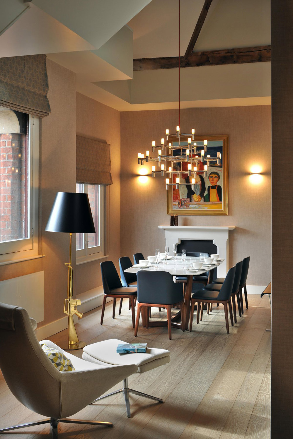 Dining Table, Lighting, St Pancras Penthouse Apartment in London
