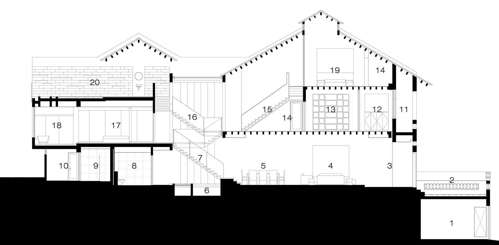 Section, Shop House Renovation in Singapore 