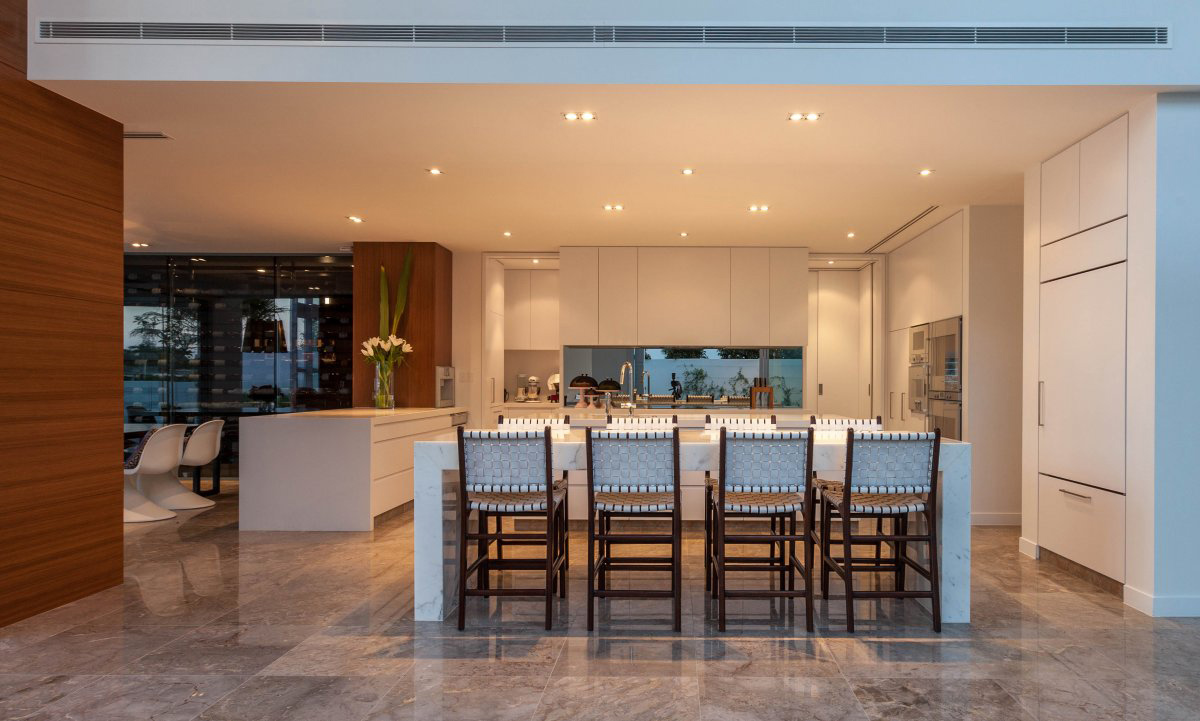 Dining, Kitchen, Stunning Waterfront Home in Queensland, Australia 