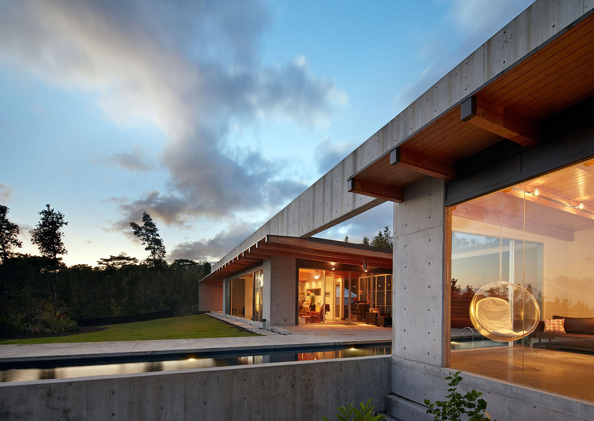 Concrete & Glass Construction, Contemporary Home in Pahoa, Hawaii