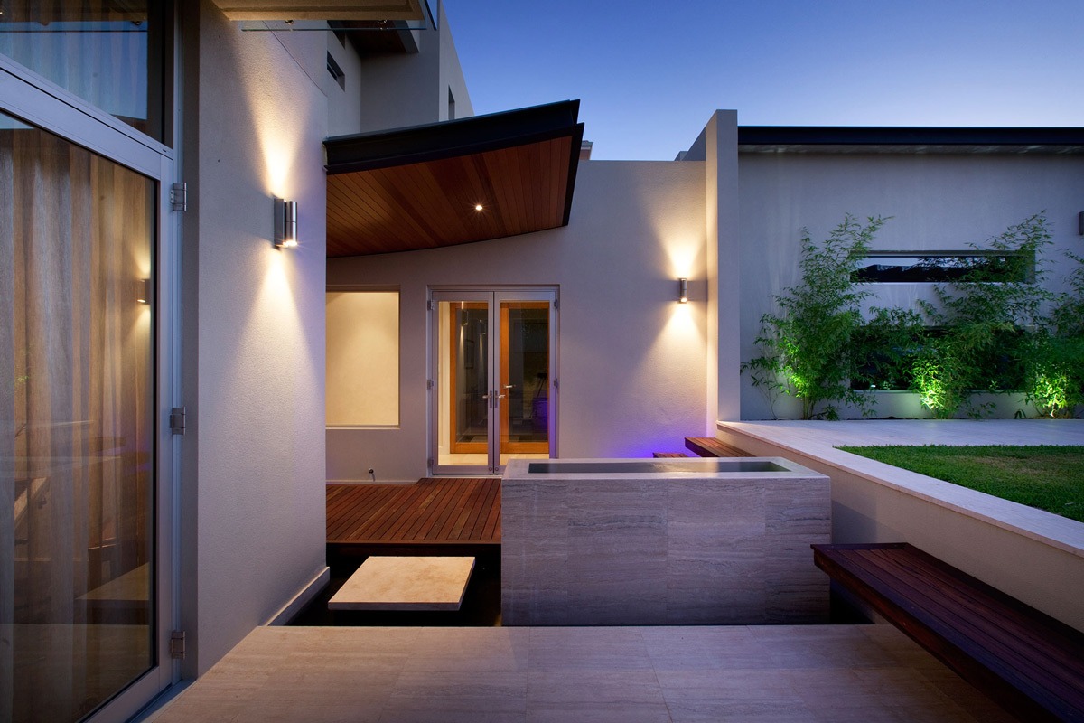 Water Feature, Step, Stunning Riverside Home in Perth, Australia