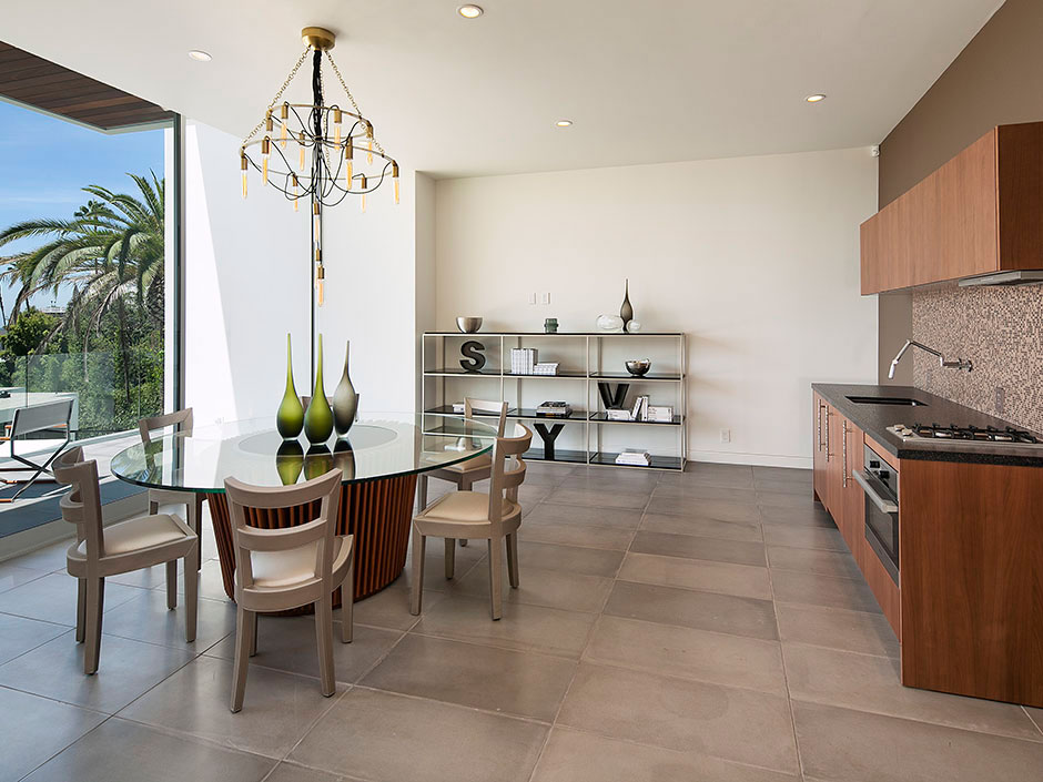 Breakfast Room, Kitchen, Magnificent Modern Home on Sunset Strip